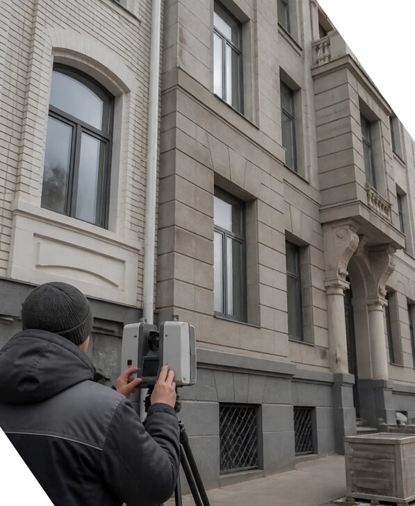 Лазерное сканирование фасадов зданий для обследования в Туле